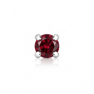 2mm Round Crystal Prong-Set Nose Stud in 925 sterling silver – model view