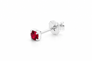 Luna Solitaire Birthstone Stud Earrings in 925 sterling silver – additional view