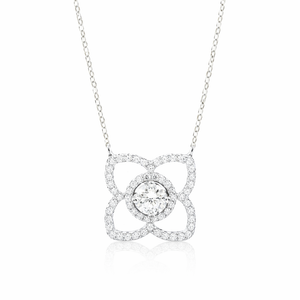 Flower Solitaire Necklace in 925 sterling silver – main view