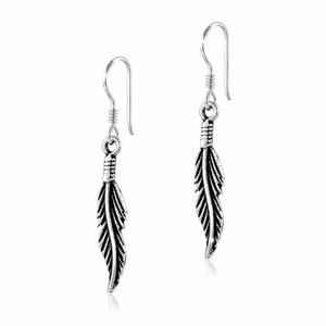 Aether Feather Drop Earrings in 925 sterling silver – main view