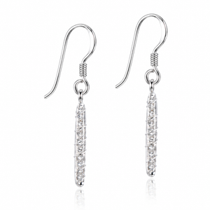 Auréline Woven Grid Drop Earrings in 925 sterling silver – side view