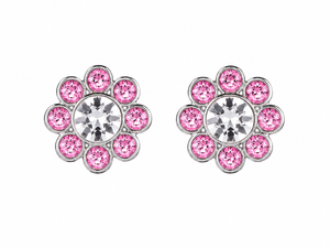Bloom Halo Flower Stud Earrings in 925 sterling silver – additional view