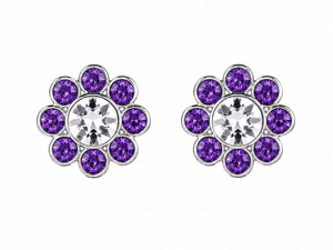 Bloom Halo Flower Stud Earrings in 925 sterling silver – additional view