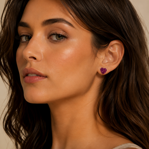 Celeste Crystal Heart Stud Earrings in 925 sterling silver – additional view