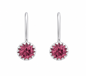 Celeste Solitaire Drop Earrings in 925 sterling silver – side view