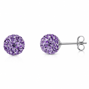Celestia Pavé Sphere Stud Earrings in 925 sterling silver – additional view