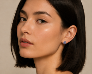 Celestia Pavé Sphere Stud Earrings in 925 sterling silver – additional view
