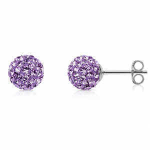 Celestia Pavé Sphere Stud Earrings in 925 sterling silver – additional view