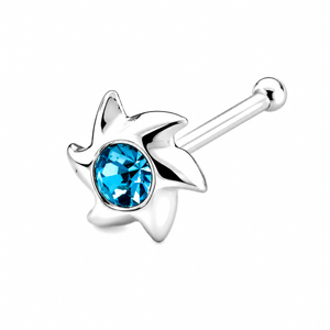 Celestial Bloom Nose Bone Stud in 925 sterling silver – angle view