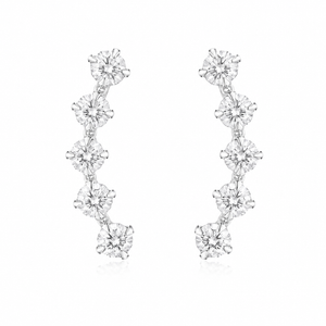 Celestial Cascade Crystal Climber Earrings in 925 sterling silver – side view