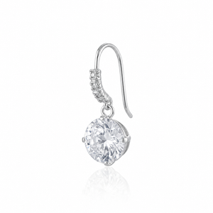 Celestial 10mm Crystal Drop Earrings in 925 sterling silver – side view