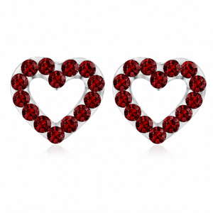 Celestial Heart Open Pavé Stud Earrings in 925 sterling silver – main view