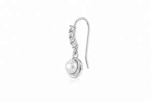 Celestial Pearl Dangle Earrings in 925 sterling silver – side view