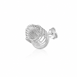 Celestial Spiral Knot Stud Earrings in 925 sterling silver – side view