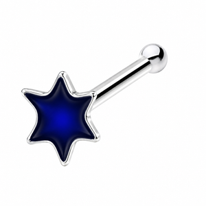 Enamel Star Nose Bone Stud in 925 sterling silver – side view