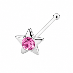 Star Crystal Nose Bone Stud in 925 sterling silver – additional view