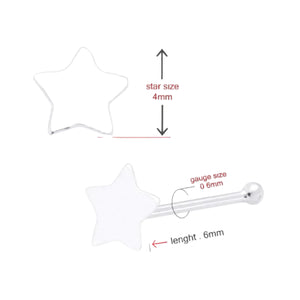 Celestial Star Nose Bone Stud in 925 sterling silver – angle view