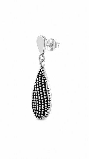 Celestial Teardrop Beaded Earrings in 925 sterling silver – side view