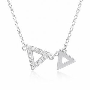 Double Triangle Necklace in 925 sterling silver – main view