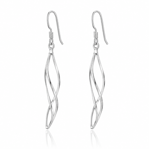 Ethereal Twist Ribbon Earrings in 925 sterling silver – side view