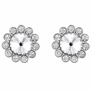 Étoile Halo Crystal Stud Earrings in 925 sterling silver – main view