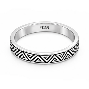 Greek Key Triangle Ring in 925 sterling silver – main view