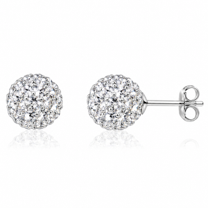 Celestia Pavé Sphere Stud Earrings in 925 sterling silver – main view