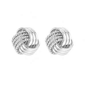 Luna Woven Knot Stud Earrings in 925 sterling silver – main view