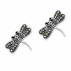 Imperial Marcasite Dragonfly Stud Earrings in 925 sterling silver – main view
