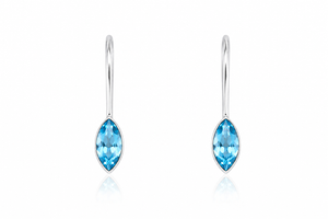 Marquise Solitaire Threader Earrings in 925 sterling silver – additional view