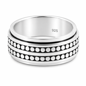 Beaded Spinner Ring in 925 sterling silver – main view