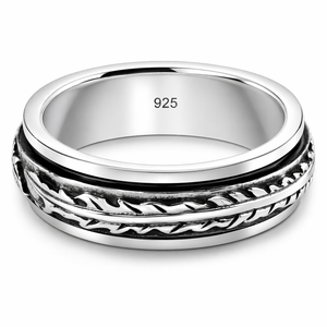 Eagle Feather Spinner Ring in 925 sterling silver – main view
