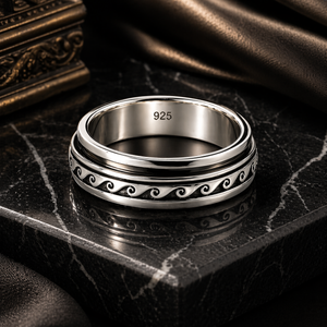 Wave Spinner Ring in 925 sterling silver – side view
