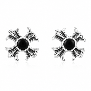 Iron Cross With Red Gem in 925 sterling silver – side view