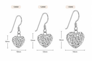 Pavé Heart Drop Earrings in 925 sterling silver – additional view