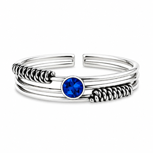 Regal Coil Gem Toe Ring in 925 sterling silver – additional view