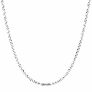 Round Box Link Chain in 925 sterling silver – angle view