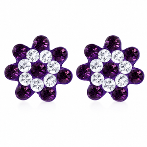 Royal Blossom Flower Stud Earrings in 925 sterling silver – main view