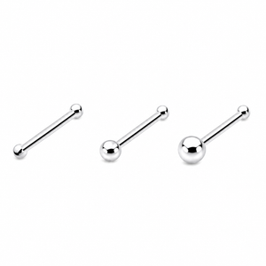Polished Sphere Nose Bone Stud in 925 sterling silver – main view