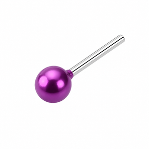 Colour Ball Nose Pin Stud in 925 sterling silver – side view