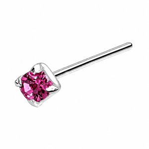 Classic Solitaire Nose Pin Stud in 925 sterling silver – side view
