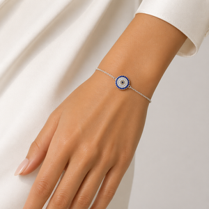Evil Eye Bracelet in 925 sterling silver – angle view