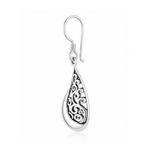 Celestial Filigree Teardrop Earrings in 925 sterling silver – side view