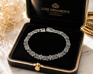 Marcasite Moon Flower Bracelet in 925 sterling silver – side view