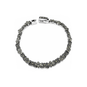 Marcasite Moon Flower Bracelet in 925 sterling silver – main view