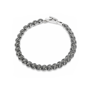 Marcasite Moon & Star Bracelet in 925 sterling silver – main view