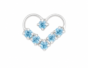 Celestial Heart Open Stud Earrings in 925 sterling silver – side view
