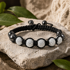 Five-Ball Shamballa Bracelet in 925 sterling silver – side view