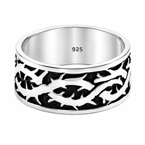 Tribal Spike Barbed Wire Ring in 925 sterling silver – main view