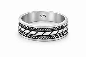 Twist Rope Band Ring in 925 sterling silver – main view